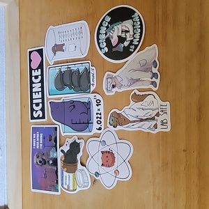 10 Matte Animal Science Stickers